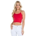 thumbnail image 1 of Lady's Seamless Skinny Strap Cropped Cami, Crimson, One Size, 1 of 5