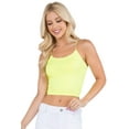 thumbnail image 1 of Lady's Seamless Skinny Strap Cropped Cami, Neon Yellow, One Size, 1 of 4