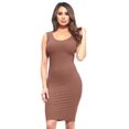 thumbnail image 1 of Lady's Sleeveless Bodycon Dress, Taupe, Scoop Neckline, L, 1 of 5