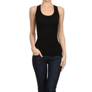 COUVER Women's Slim Fit Lace Racerback Tank Top Black