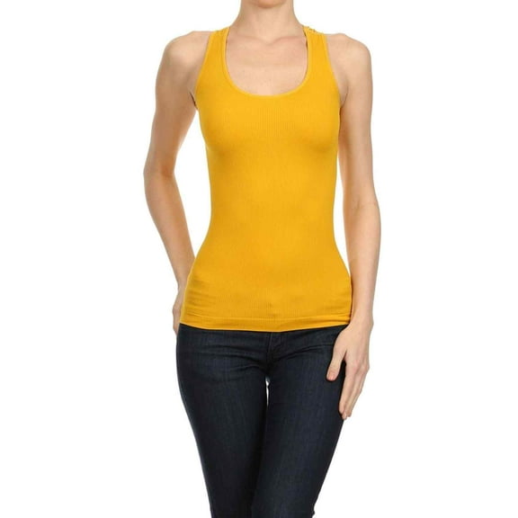 Lady's Slim Fit Racer Back Tank - Mustard