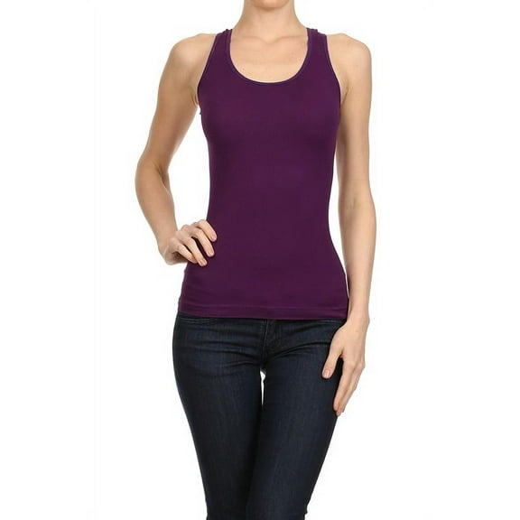 Lady's Slim Fit Racer Back Tank - Purple