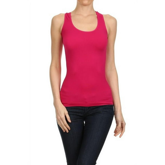 Lady's Slim Fit Racer Back Tank - Raspberry