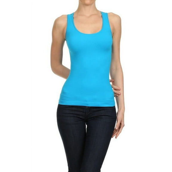 Lady's Slim Fit Racer Back Tank - Turquoise