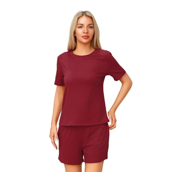 Women's short-sleeved short pants home set - Comfortable and casual, can be worn outside