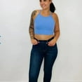 thumbnail image 1 of Lady's Stretch Jeans Elastic Waist Slim Fit Skinny Pants, 1 of 5