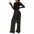 thumbnail image 1 of Button-Up Solid-Color Tight-Fitting Top and Pants Set, 1 of 6