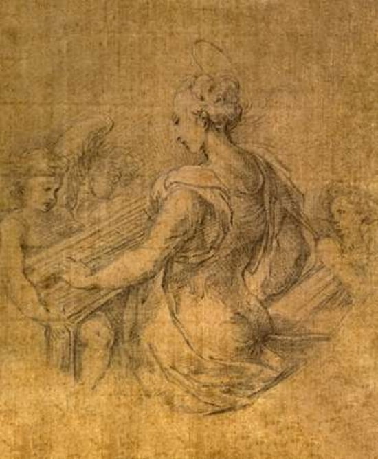 Lady with Angels Canvas Art - Parmigianino (20 x 24)