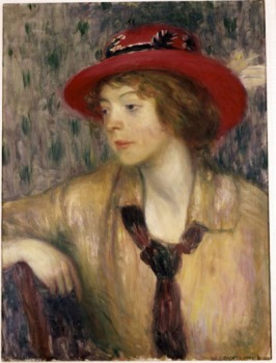 Lady with a Red Hat William James Glackens (1870-1938American) Oil on canvas Canvas Art - William James Glackens (18 x 24)