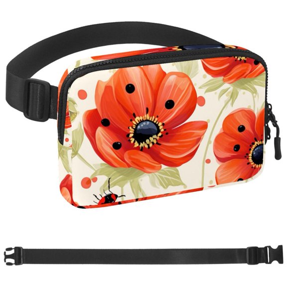 Ladybird Fanny Pack for Men Women Hiking Waist Bag Pack, Runners Belt Jogging Pocket Belt with Adjustable Strap for Running Walking Traveling