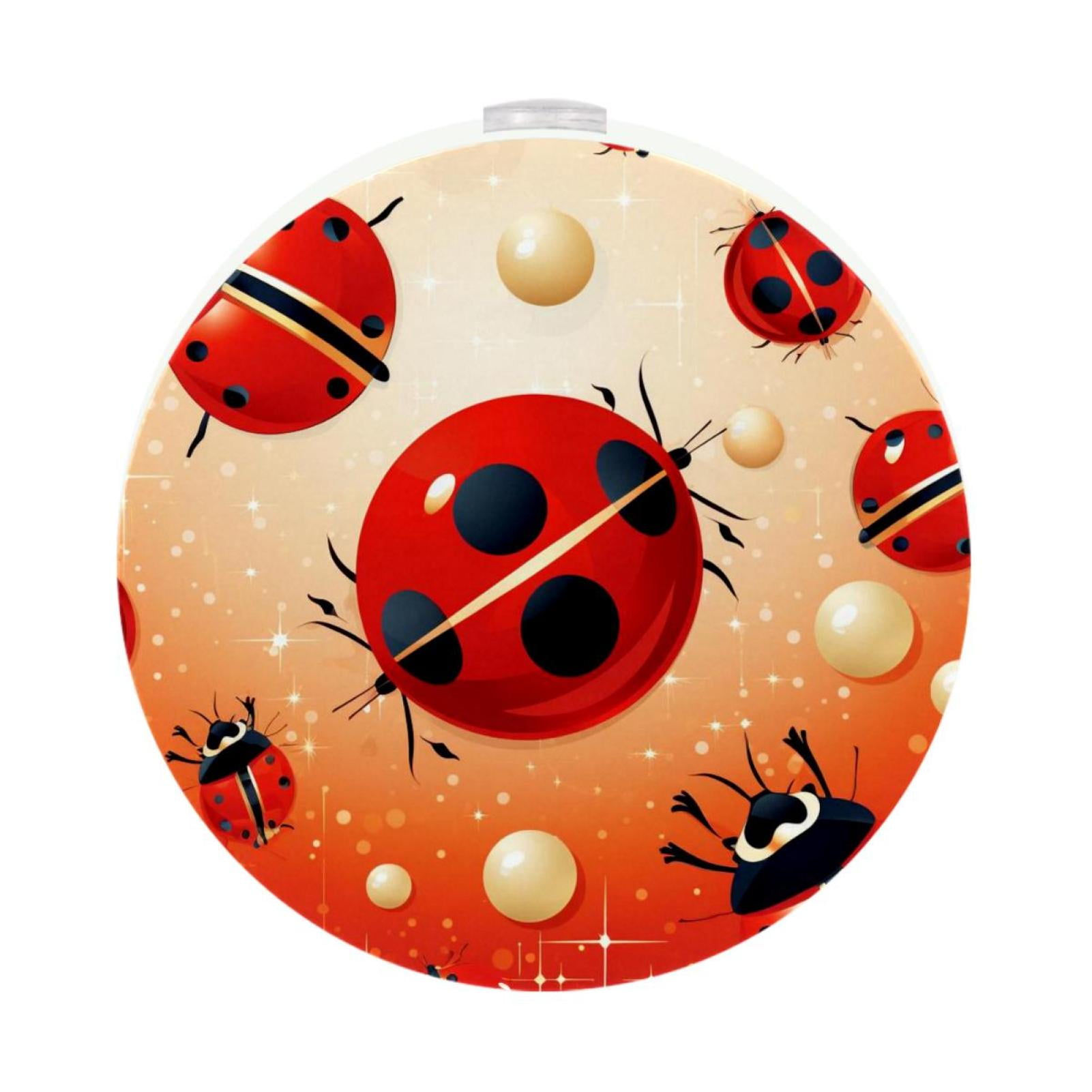Ladybird LED Round Night Light-2PCS, Energy-Efficient Plug-in Ambient ...