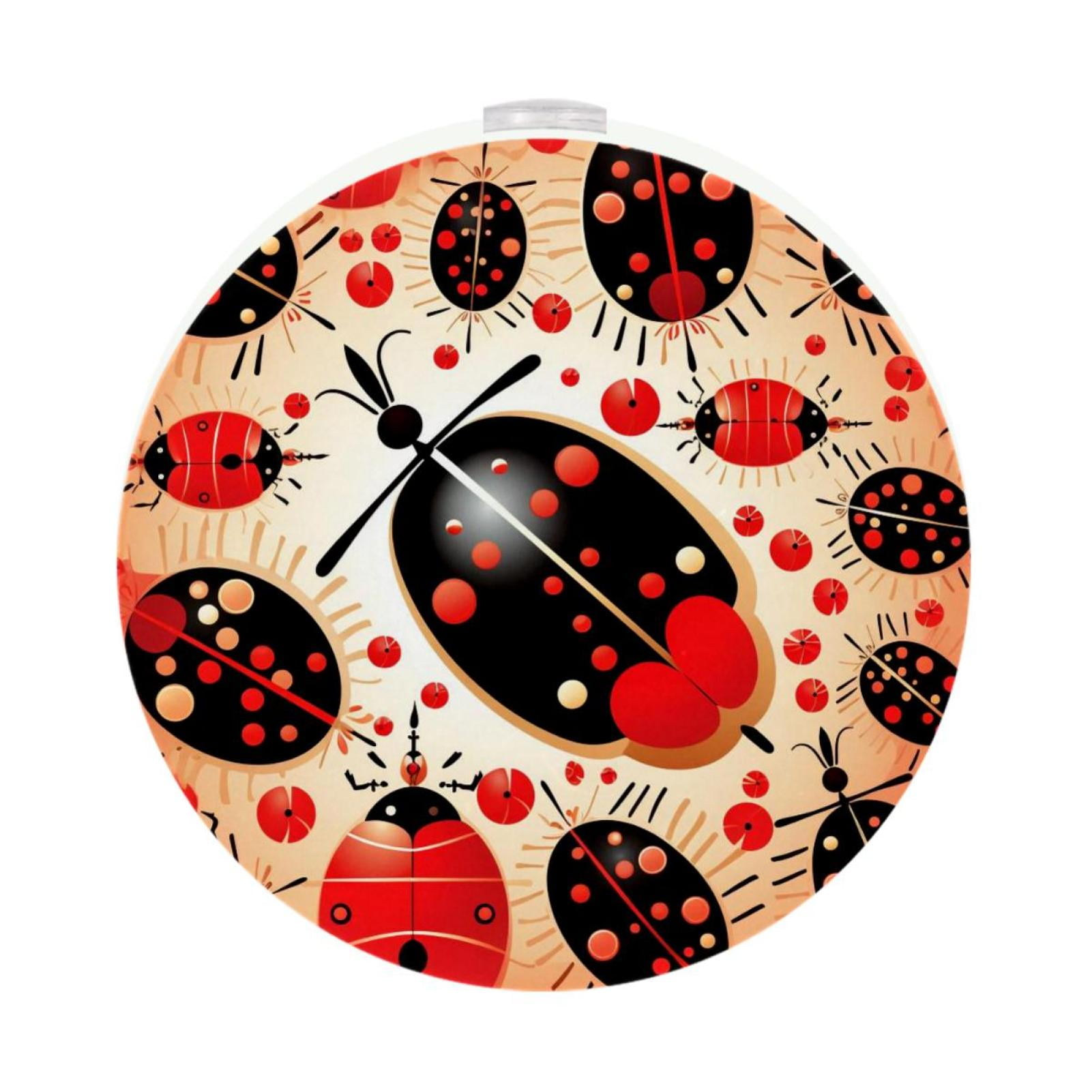 Ladybird LED Round Night Light-2PCS, Plug-in Dusk-to-Dawn Auto Sensor ...