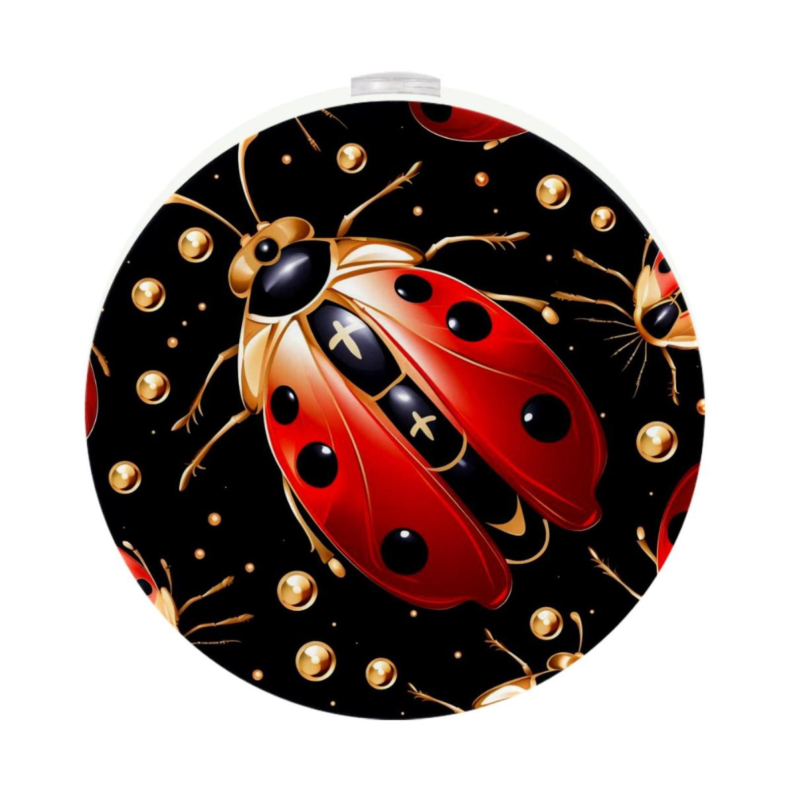 Ladybird LED Round Night Light-2PCS, Plug-in Dusk-to-Dawn Auto Sensor ...