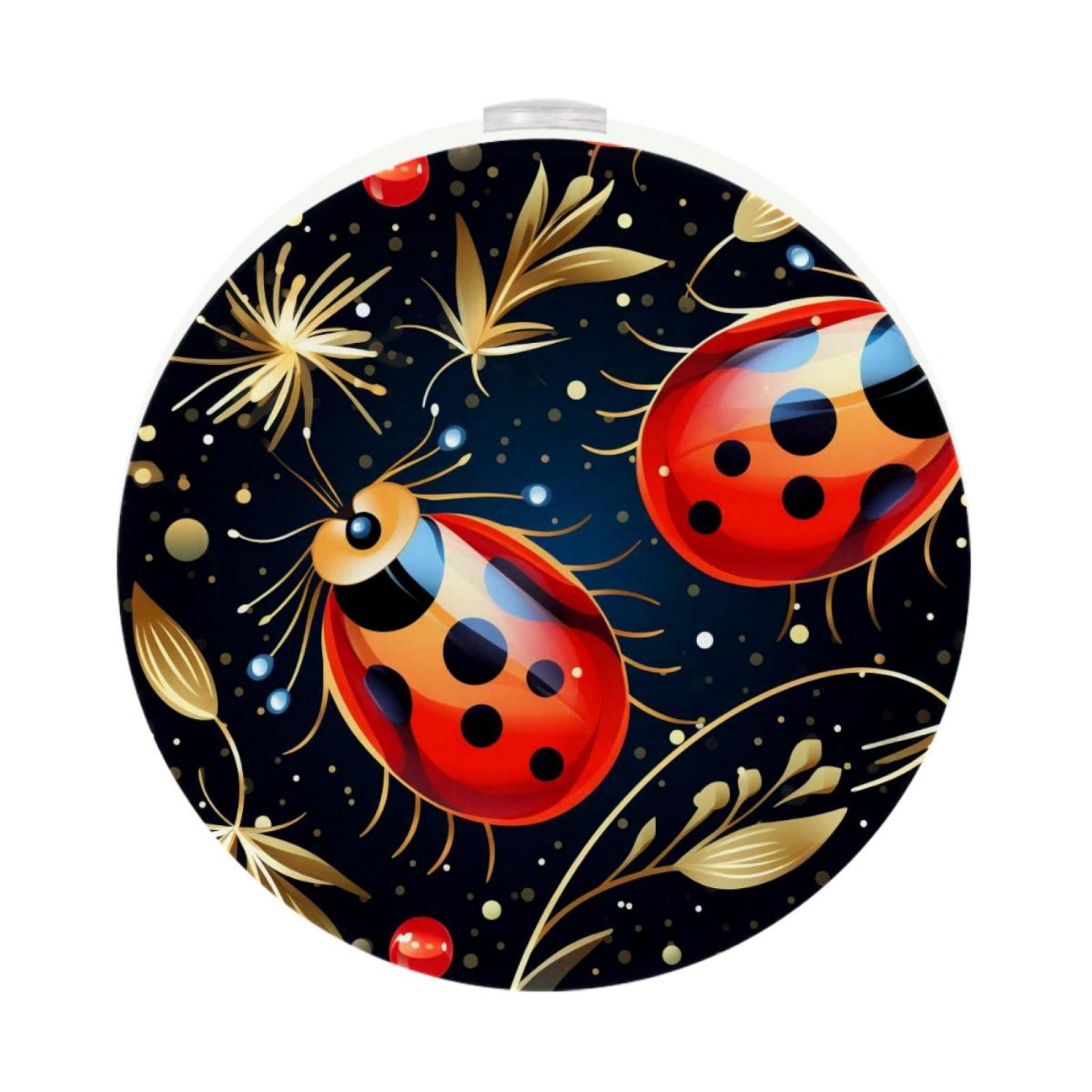 Ladybird LED Round Night Light-2pcs, Dimmable Plug-in Nightlight with ...