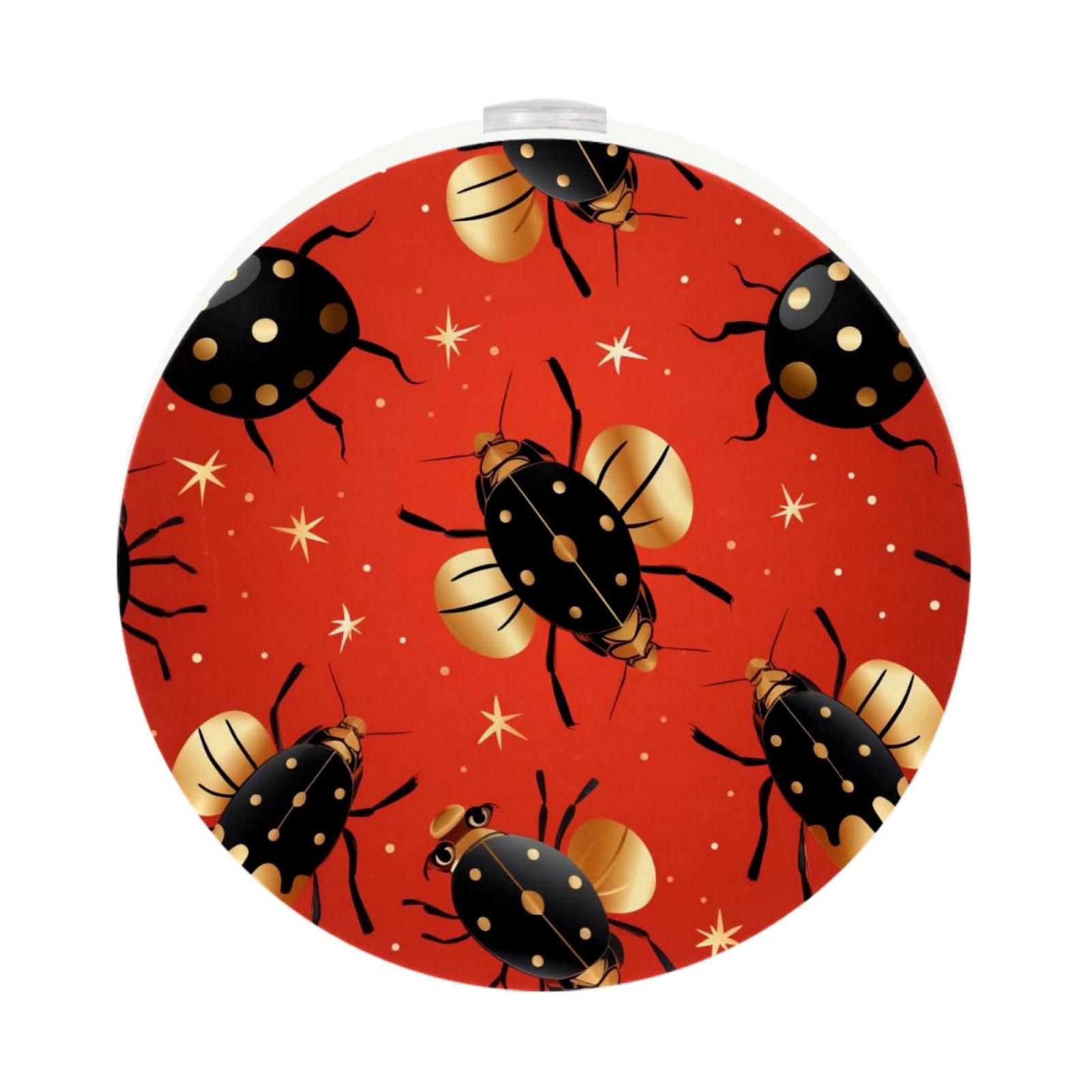 Ladybird Led Round Night Light-2pcs, Gentle Glow Plug in Wall Lamp for ...