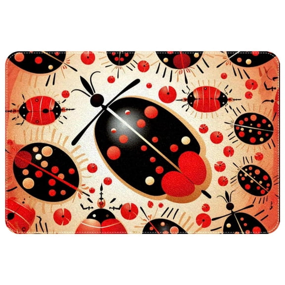 Ladybird Non-Slip Polyester Office Mat, Door Rug, Indoor Mat - Machine Washable