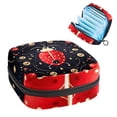 thumbnail image 1 of Ladybird Period Pouch Pad Bag Zipper Canvas Pouch with Zipper for Sanitary Napkins - Made of Velvet, Sponge, and Oxford Cloth - 4.7x6.6x6.6 in, 1 of 6