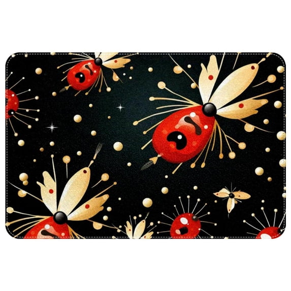 Ladybird Polyester Indoor Mat Non-Slip Area Rug Chair Rugs Machine Washable