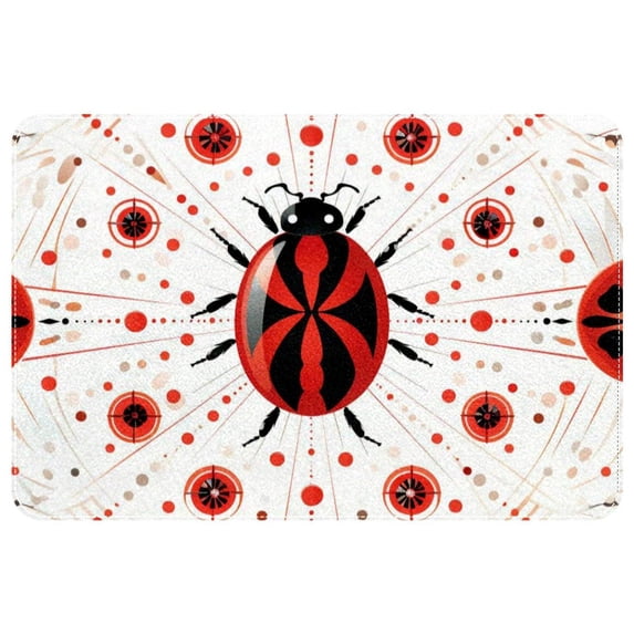 Ladybird Polyester Non-Slip Machine Washable Door Mat - Ideal for Floor Rugs, Chair Mats, Chair Mat