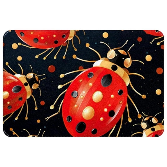 Ladybird Polyester Non-Slip Machine Washable Door Rug Game Mat Door Mats