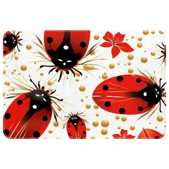 Ladybird Polyester Non-Slip Machine Washable Door Rug Game Mat Door Mats