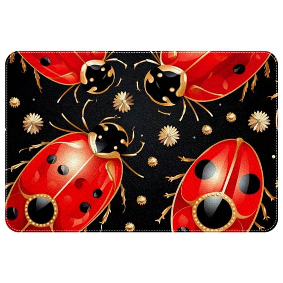Ladybird Polyester Non-Slip Machine Washable Door Rug Game Mat Door Mats