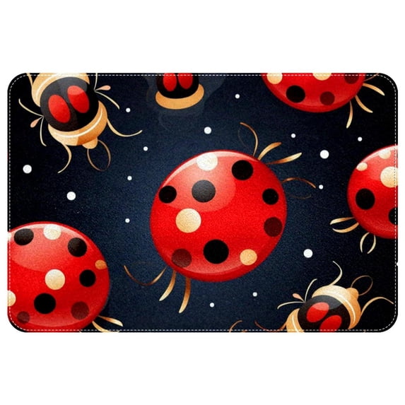 Ladybird Polyester Non-Slip Machine Washable Floor Mat: Outdoor Carpet Floor Mats