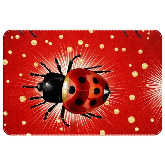 Ladybird Polyester Non-Slip Machine Washable Indoor Mat Office Mat Kitchen Rugs