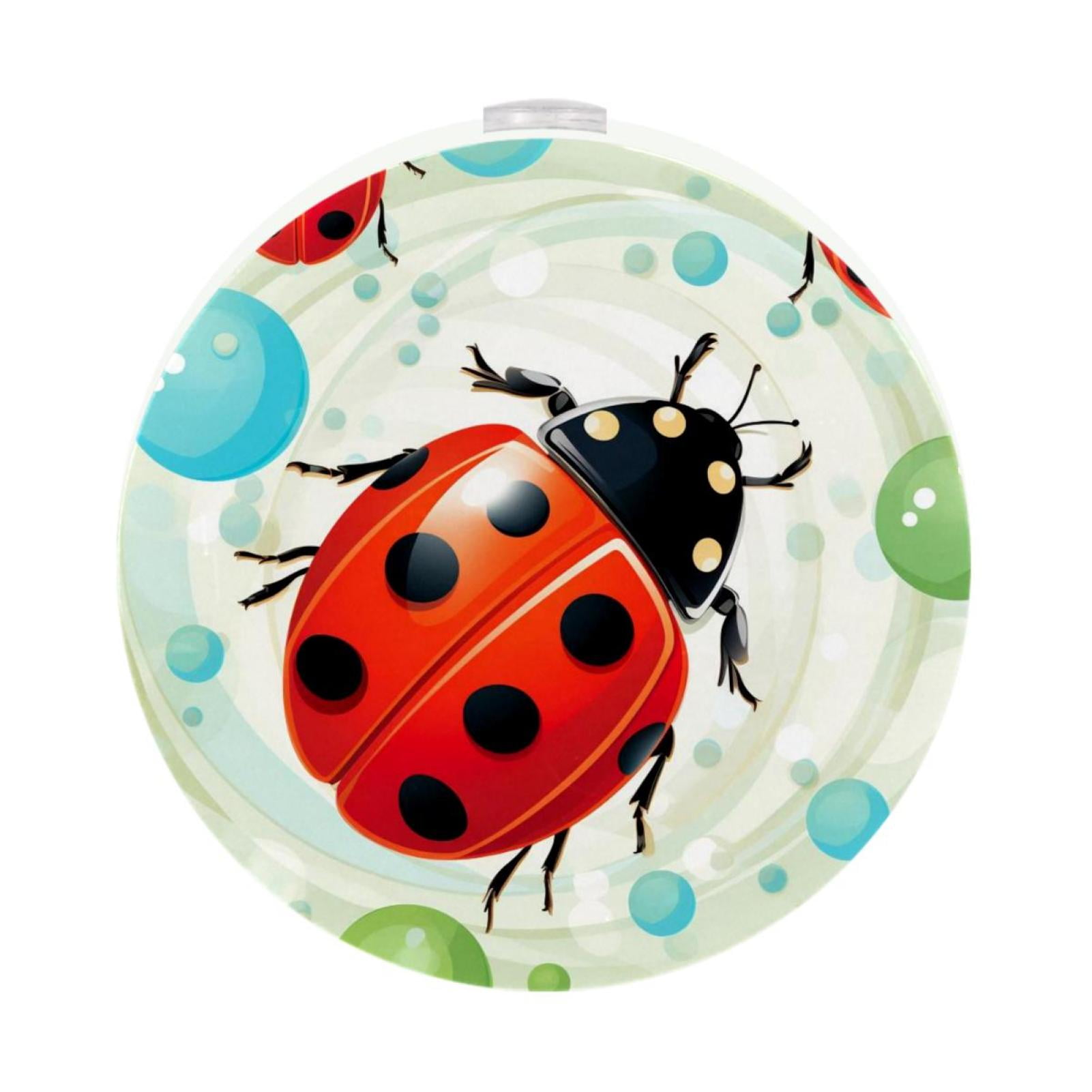 Ladybird Round LED Night Light-2PCS Set for Bedroom, Bathroom, Kitchen ...