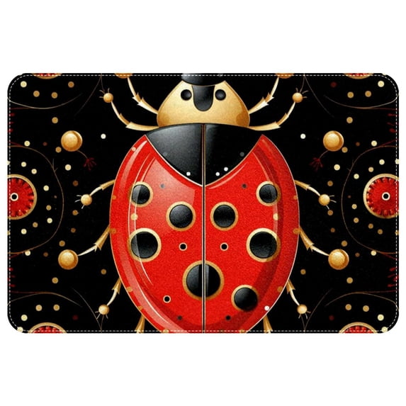 Ladybird Soft Polyester Non-Slip Machine Washable Floor Carpet Door Mat Office Rugs