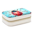 thumbnail image 1 of Ladybird Velvet Necklace Holder: Portable Travel Organizer Box with Removable Compartment - Great Gift for Any Occasion, 1 of 7