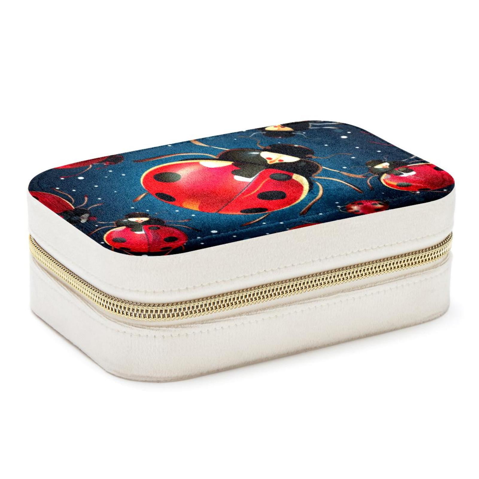 Ladybird Velvet Portable Decorative Box with Removable Compartment ...