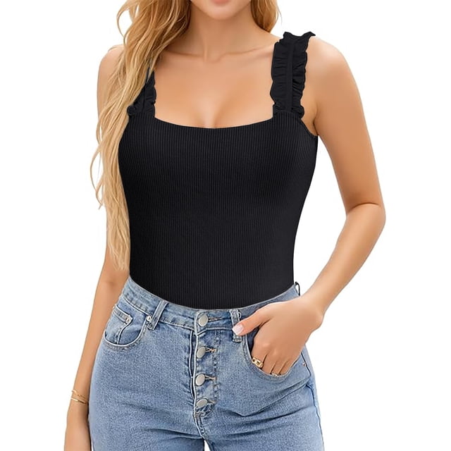 Women's Sleeveless Black Tank Top