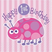 Ladybug 1st Birthday Beverage Napkins, 16ct