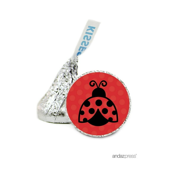 Koyal Wholesale Ladybug Animals & Shapes Hershey’s Kisses Baby Shower Stickers, 216-Pack