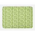 thumbnail image 1 of Ladybug Bath Mat, Ladybugs on Leaves with Abstract Dragonflies Seasonal Foliage, Plush Bathroom Decor Mat with Non Slip Backing, 29.5" X 17.5", Pale Green Vermilion, by Ambesonne, 1 of 2