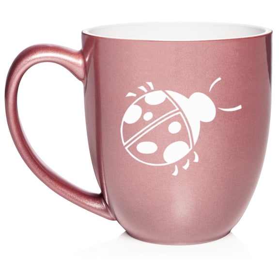 Ladybug Ceramic Coffee Mug Tea Cup Gift (16oz Rose Gold)