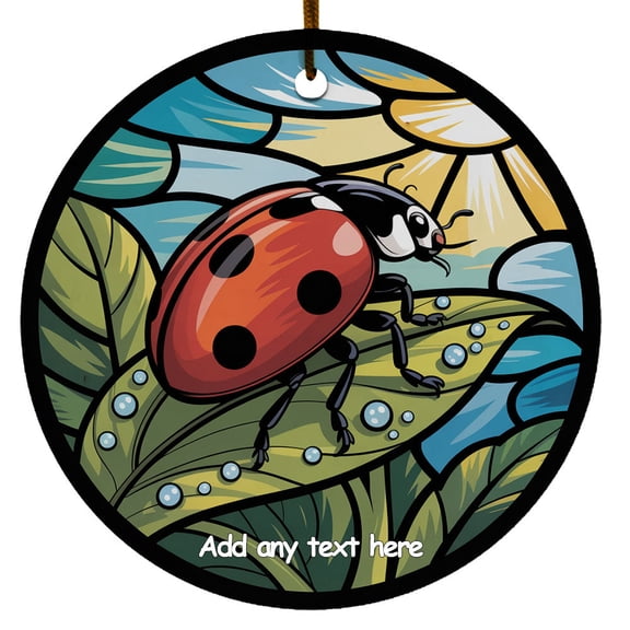 Ladybug Ceramic Ornament Custom Text Ornament for Boy or Girl Who Loves Ladybug, Christmas 2025 Keepsake, Best Gifts for Pet Lovers