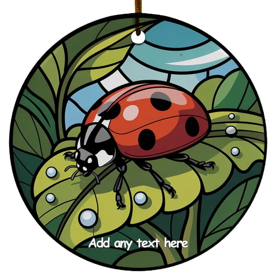 Ladybug Ceramic Ornament Custom Text Ornament for Boy or Girl Who Loves Ladybug, Christmas 2025 Keepsake, Best Gifts for Pet Lovers