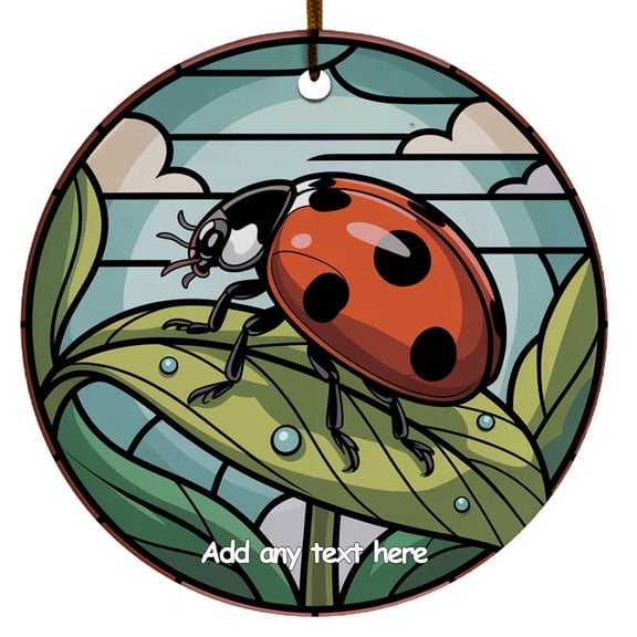 Ladybug Ceramic Ornament Custom Text Ornament for Boy or Girl Who Loves Ladybug, Christmas 2025 Keepsake, Best Gifts for Pet Lovers