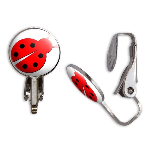 Ladybug Clip-On Stud Earrings