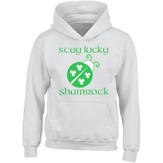 Ladybug Clover St Patrick's Day White Hoodie Sweatshirt 2X-Large