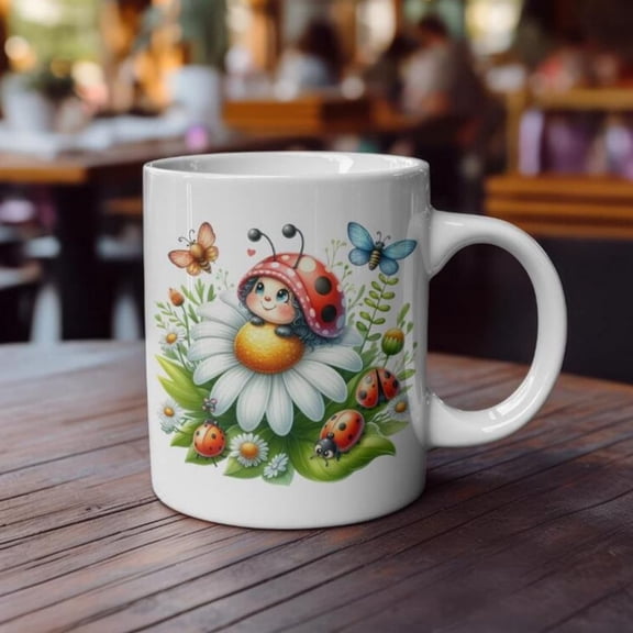 Ladybug Coffee Mug Vibraneramic Cup Nature Lovers oz.jpg