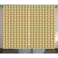 thumbnail image 1 of Ladybug Curtains 2 Panels Set, Funny Insects with Open Wings Spring Good Fortune Joyful Mother Nature, Window Drapes for Living Room Bedroom, 108W X 90L Inches, Pale Green Vermilion, by Ambesonne, 1 of 3
