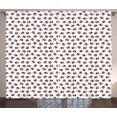 thumbnail image 1 of Ladybug Curtains 2 Panels Set, Pattern of Insects with Dotted Wings Cartoon Style Beetles Design, Window Drapes for Living Room Bedroom, 108W X 108L Inches, Vermilion Black and White, by Ambesonne, 1 of 3