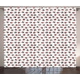 thumbnail image 1 of Ladybug Curtains 2 Panels Set, Pattern of Insects with Dotted Wings Cartoon Style Beetles Design, Window Drapes for Living Room Bedroom, 108W X 84L Inches, Vermilion Black and White, by Ambesonne, 1 of 3
