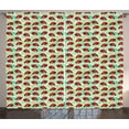 thumbnail image 1 of Ambesonne Ladybug Curtains 2 Panel Set, Spring Season Fauna, 108" x 108", Pale Green Vermilion, 1 of 3