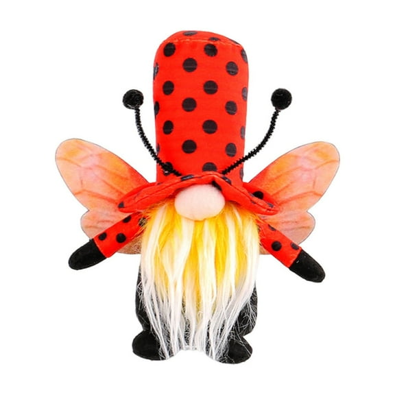 Ladybug Doll Ornament, Yrmaups Doll Decorative Products With Wing Goblin No Face Elderly Doll, Window Decorations for Home, Garden, Shelf, Cute Cartoon Figurine, Festive Decor, Gift forchildren