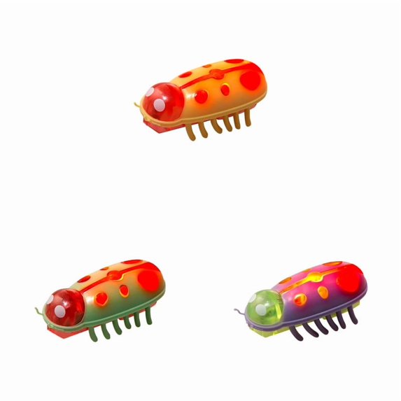 Ladybug Electric Pet Toys With Light for Cats Dogs, Battery Operated Mini Interactive Cat Toys For Indoor Cats Puppy Hunting Play