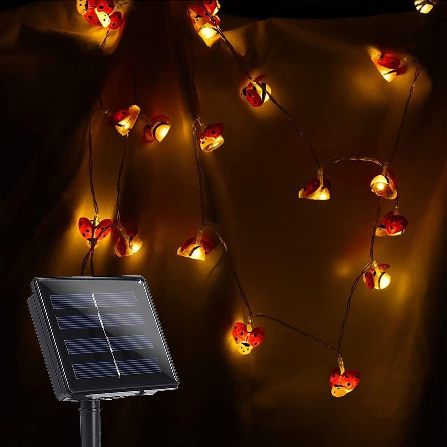 Ladybug Fairy Lights, Beetle String Lights for Bedroom Garden Patio Wedding Party Indoor Outdoor Decoration